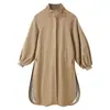 Ins Ropa de mujer estilo europeo y americano al por mayor 2026 Otoño Nueva Llegada Holgado Asimétrico Cuello Alto Largo Gabardina Abrigo