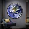 Pintura Decorativa de Entrada da Terra Céu Estrelado Lua Pintura com Luz LED Mural para Quarto Restaurante Sala de Estar Pintura Pendurada Criativa Personalizada