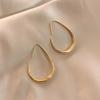 Pendientes de gota de agua con forma de huevo de metal europeo y americano para mujer, estilo frío, sencillos, brillantes, geométricos, con forma de U, con gancho para la oreja para mujer
