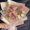 Florero de Limpiapipas Terminado Ramo de Flores Tejido a Mano Girasol Tulipán Día de San Valentín Regalo de Graduación para Maestro Mejor Amigo Amigo
