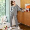 Pijama de Raya de Terciopelo Alemán de Doble Cara de Moda Más Vendido para Mujer, Ropa de Casa Delgada de Terciopelo Cálido de Otoño e Invierno, Disponible para Venta al por Mayor