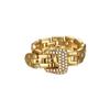 Nuevo diseño de nicho de moda temperamento femenino ins personalidad cinturón cadena red roja anillo de oro de 18k al por mayor