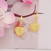 Aretes de latón chapado en oro con forma de corazón, imitación de oro, joyería de boda, fábrica mayorista, estilo étnico, aretes de corazón de durazno para mujer