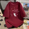Camiseta de Manga Curta 100% Algodão Plus Size Europeia e Americana Novo Estilo 2026 Design de Nicho Top Solto Oversize para Mulheres