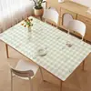 Mantel de mesa de PVC fresco y simple, impermeable y a prueba de aceite, fácil de limpiar, mantel a cuadros, lujo ligero con un toque de alta gama, protector de superficie de mesa de centro