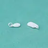 Plata de Ley S925 Colgante Liso Plateado Brillante Liso Ovalado Cuadrado Medalla de Plata Colgante Pulsera de Cuerda Hecha a Mano DIY Accesorios de Plata