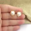 Pendientes de cobre chapados en oro con accesorios de joyería DIY, nuevos pendientes de perlas de moda con cuentas de pan.
