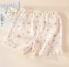 Pantalones de Dormir de Maternidad, Pantalones de Algodón Puro Clase A con Soporte para el Vientre, Shorts Delgados de Gasa de Doble Capa de Cintura Alta Ajustables para Primavera y Verano, Adecuados para Usar Afuera