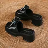 Nuevas Chanclas de Verano 2026 con Plataforma Gruesa para Aumentar Altura para Mujer, para Uso en Exteriores, Moño, Sandalias Versátiles, Ligeras, Suela Suave, Chanclas de Tira Única