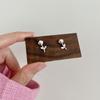 Aretes de Tulipán de Perla de Plata Esterlina 925 Simples Artísticos para Dama Flor Mini Pequeños Distintivos E9791