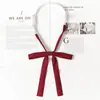 Corbata Jk Borgoña para Mujer, Estilo Japonés, Corbata de Rayas Perezosas Sin Nudo, Uniforme Académico, Foto de Graduación, Accesorio de Uniforme Escolar