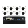 Cámara domo de 8 canales directa de fábrica con detección de movimiento infrarroja, control remoto por teléfono móvil, juego de cámaras de seguridad comercial