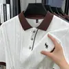 Suéter Masculino de Tricô de Manga Curta com Bordado Jacquard, Estilo Coreano, Moderno, Algodão, Novo Verão 2026