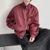 Chaqueta Bomber Deconstruida con Empalmes de Diseño y Cuello Alto para Hombre Otoño e Invierno Nueva Chaqueta de Trabajo Cleanfit