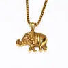 Europa y Estados Unidos personalidad transfronteriza retro punk elefante de Tailandia titanio acero colgante calle hip-hop Moda collar ventas directas de fábrica