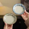 Yuhuang Ru Kiln Posavasos de Loto Cerámica Almohadilla Resistente al Calor Base para Taza de Té Platillo Pequeño para Té Accesorios para Juego de Té Chino Pieza Individual