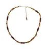Moda Retro Francesa Simple Collar de Piedra Ojo de Tigre Nuevo de Moda Celebridad de Internet Estilo Popular Exquisita Cadena Minimalista para Clavícula para Mujeres
