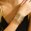 Pulsera de Mujer de Estilo Europeo y Americano Transfronterizo Diseño Distintivo de Diamantes Pulsera Nicho Versátil de Apertura Ajustable