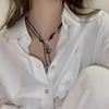 Dulce Cool Cool Viento Estrella de Cinco Puntas Collar Ajustable Neutral Punk Subcultura Cruz Cuerda Encerada Cadena Clavícula