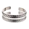 Explosiones Europeas y Americanas Moda Retro Hip Hop Pulsera Personalizada con Dibujo de Llanta Joyería Abierta Simple Popular para Pareja