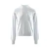 Suéter de tricô de cashmere com borda festonada e design de trança vazada, uma camada interna elegante e que afina para mulheres, com um visual fresco e elegante