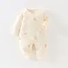 Mameluco para bebé, acolchado de 40 g, para otoño e invierno, 10A antibacteriano, mameluco estilo mariposa para recién nacido, ropa cálida para bebé, traje para gatear