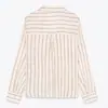 Moda europea y americana transfronteriza AliExpress artículo de venta caliente camisa a rayas de moda con cinturón de empalme