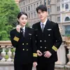Concierge de Segurança de Propriedade Imagem de Uniforme de Segurança para Homens e Mulheres Serge Respirável Absorvente de Suor Terno de Segurança de Botão Duplo
