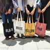Bolso de Hombro Grande de Lona Fresca, Minimalista Estilo Coreano con Estampado de Letras, Versátil para Mujer