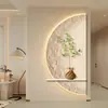Talla en Madera Pintura Escultura de Relieve para Jardín Pintura en Arenisca Pintado a Mano Colorido Pintura Decorativa para Recibidor Sala de Estar Lujo Ligero Alto Nivel Pintura Colgante con Luz
