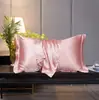 Fábrica japonesa funda de almohada de seda lavada color liso al por mayor sensación fresca tela teñida suave satén de seda de hielo procesamiento de cuero de almohada verano