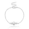 Pulseira de pérolas grandes e pequenas, de fronteira europeia e americana, feita à mão, com rosca, moda feminina, pulseira de corrente de metal simples, joias