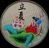 Pá de lixo pintada à mão em bambu trançado pintura nostálgica fazenda bambu trançado pintura decoração pá criativa country mural de parede grão tudo trabalho duro