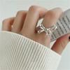 Anillo irregular liso de plata esterlina 925 estilo coreano para mujer, estilo Ins de alta gama, anillo para dedo índice sin color, combinable.
