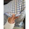 Pantalones Casuales de Cuadros Azules y Blancos Estilo Perezoso Pantalones de Pierna Ancha Sueltos y Caídos Pantalones Cleanfit Pantalones Rectos Retro Americano