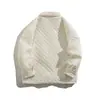 Jaqueta de inverno masculina acolchoada com gola de pele de carneiro, algodão, bolsos grandes, corte solto, espessa para aquecer