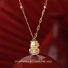 Colar Personalizado Original S925 Prata Esterlina Tigela do Tesouro Pônei para o Ano do Cavalo, Pulseira de Fio Vermelho Joias Atacado