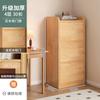 Estante de Pared de Madera Maciza Sala de Estar Hogar Estantería de Esquina de Pie con Puerta Almacenamiento Moderno Simple Multicapa Gabinete Pequeño