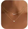 Exquisito Collar de Cruz Europeo y Americano Transfronterizo para Mujer Chapado en Oro de 14K Moda en Capas Colgante de Alta Gama