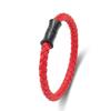 Acessórios Direto da Fábrica Pulseira Criativa Fivela de Chifre de Aço Preto Pulseira de Corda de Couro Pulseira de Casal de Couro