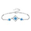 Jingdong Tmall Moda Felicidade Quatro folhas Trevo Colar Pingente Set Mulheres All-match Brincos Diamante Azul Romântico Folha Grass Bracelet