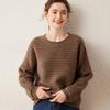Suéter Grueso de Cachemira para Mujer, Cuello Redondo, Cuerpo Completo, Hilo de Gancho, Ajustado, Holgado, Casual, Nuevo Tejido de Punto para Otoño e Invierno, Ropa Exterior