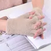 Luvas Femininas de Meio Dedo para Outono e Inverno Estudantes de Tricô para Escrever Dedo Extra Lã Fleece Forrado Espessado à Prova de Frio Luvas Quentes para Homens e Mulheres