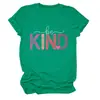Amazon eBay sitio independiente moda casual mujer "sé amable" corazón letra hueco cuello redondo manga corta camiseta