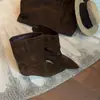 Primer Encuentro Temporada Estilo Coreano Tacón Oculto Oculta Imperfecciones Piernas Adelgazantes Botines Cortos Mujer Cuero Mate Nicho Lujo Ligero Botas Vaqueras Botas de Moda Casual