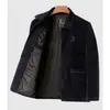 Jaqueta Masculina Nova para Primavera e Outono, Estilo Casual de Negócios para Pais de Meia-Idade, Jaqueta de Jacquard Chenille de Lapela de Botão Único