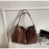 2025 Nova Bolsa Tote Retrô de Grande Capacidade Casual Moda Ombro Transversal Sob o Braço Couro com Cera de Abelha para o Dia a Dia Bolsa Grande