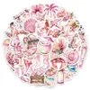 Pegatinas de Graffiti de Verano Rosas Transfronterizas, 50 Piezas, Pegatinas Decorativas Impermeables para Equipaje, Pegatinas Creativas de Verano al por Mayor