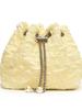 Bolso de mujer popular de este año 2024, bolso de tela con cadena colgante y diseño de nicho, bolso tipo cubo plisado.