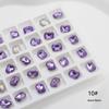 Cyber celebridade Nail Art Cristal Roxo Pontiagudo Diamante em forma especial Super Flash Cor Natural Coração Torto Borboleta Vidro Roxo Grande Diamante Acessórios